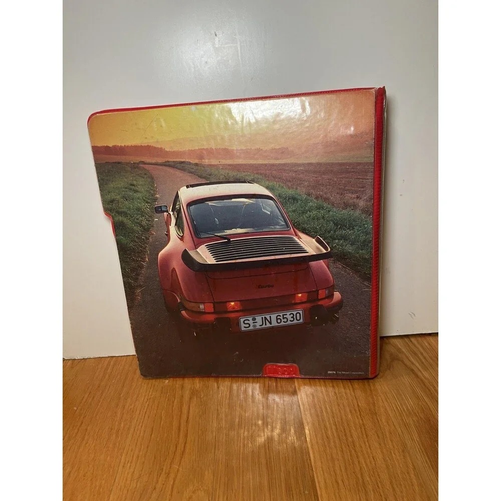 Vintage 1992 Mead Fast Lane Porsche 911 Turbo Car 3 Ring Binder Folder Notebook